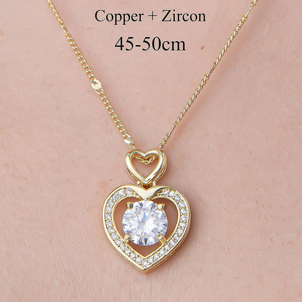 Alloy Eye Peach Heart Snake Necklace (Minimo de Compra 10) MYA-QiZ003