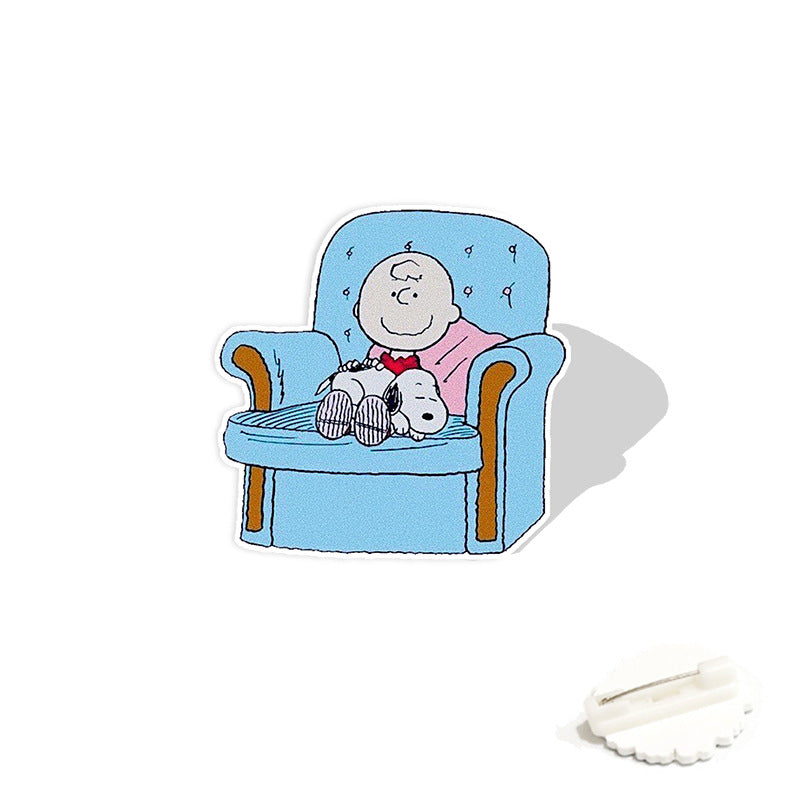 Acrylic cartoon cute Snoopy brooch (Minimo de compra 2) MYA-WeiJ008