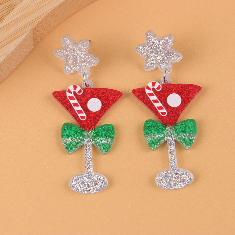 Acrylic Santa Claus sweater earrings MIC-DuA092