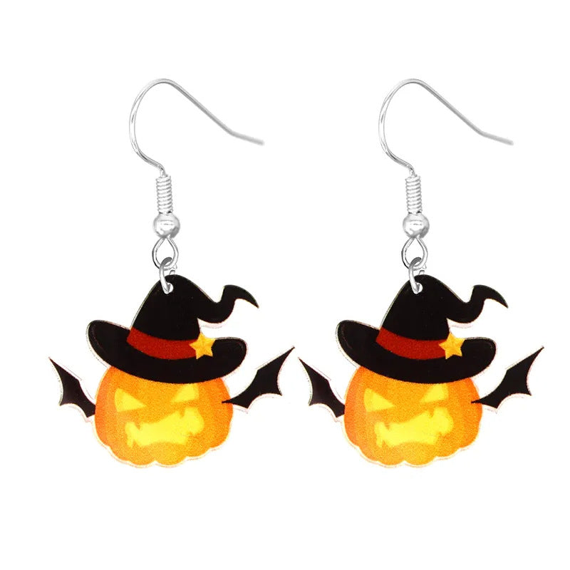 Acrylic cartoon pumpkin figurine earrings (Minimo de Compra 10)  MIC-YuQ002