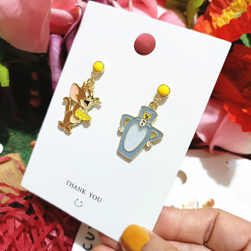 Alloy cat and mouse earrings MYA-XingJ097