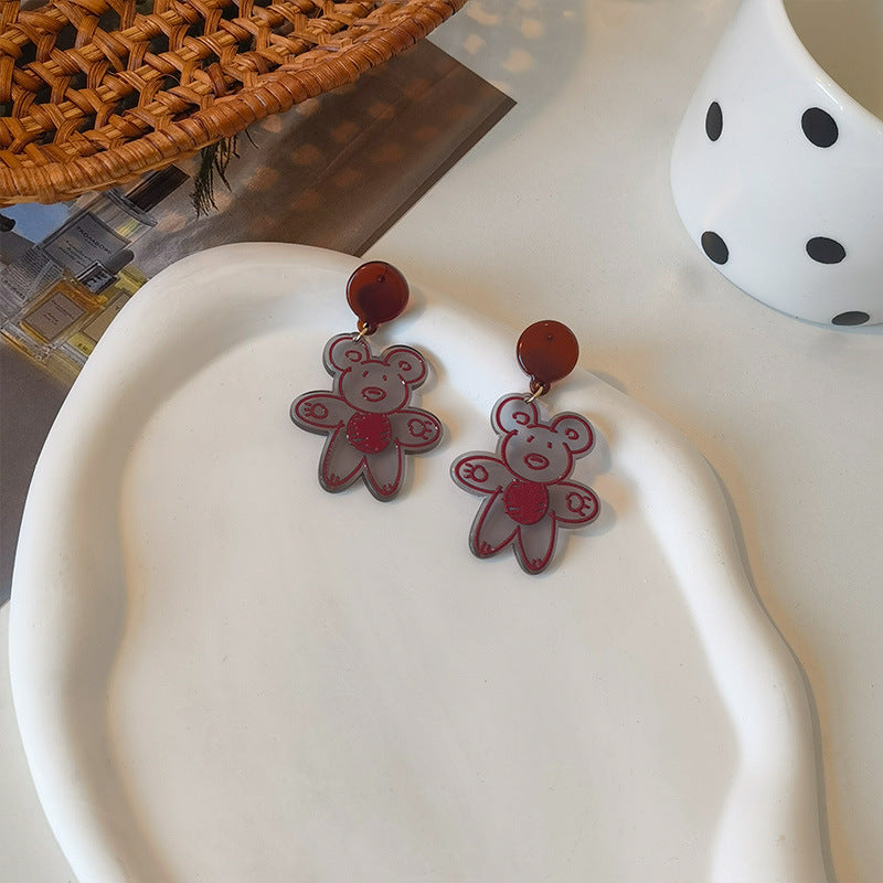 Alloy Funny Bear Earrings MIC-JiuY033