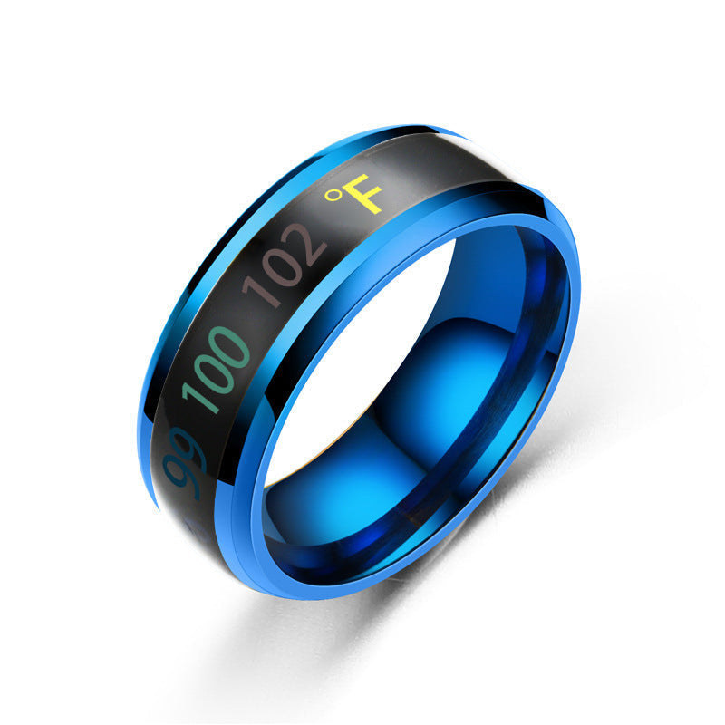 smart temperature-sensitive ECG stainless steel ring ts090