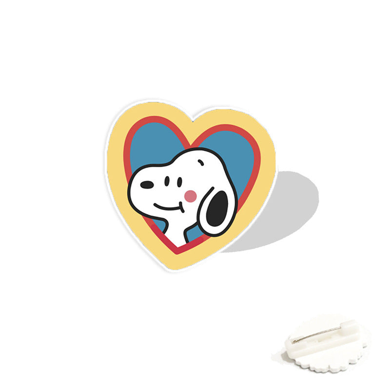 Acrylic cartoon cute Snoopy brooch (Minimo de compra 2) MYA-WeiJ008