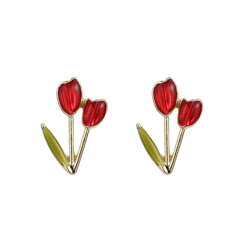 S925 silver needle tulip flower earrings Minimo de compra 2 MIC-LSY003