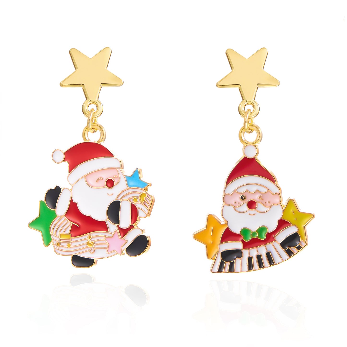 Asymmetric alloy Santa Claus earrings MIC-ChuY010