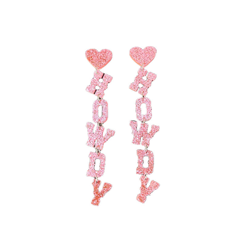 Acrylic Long Letter Earrings MIC-XueP074