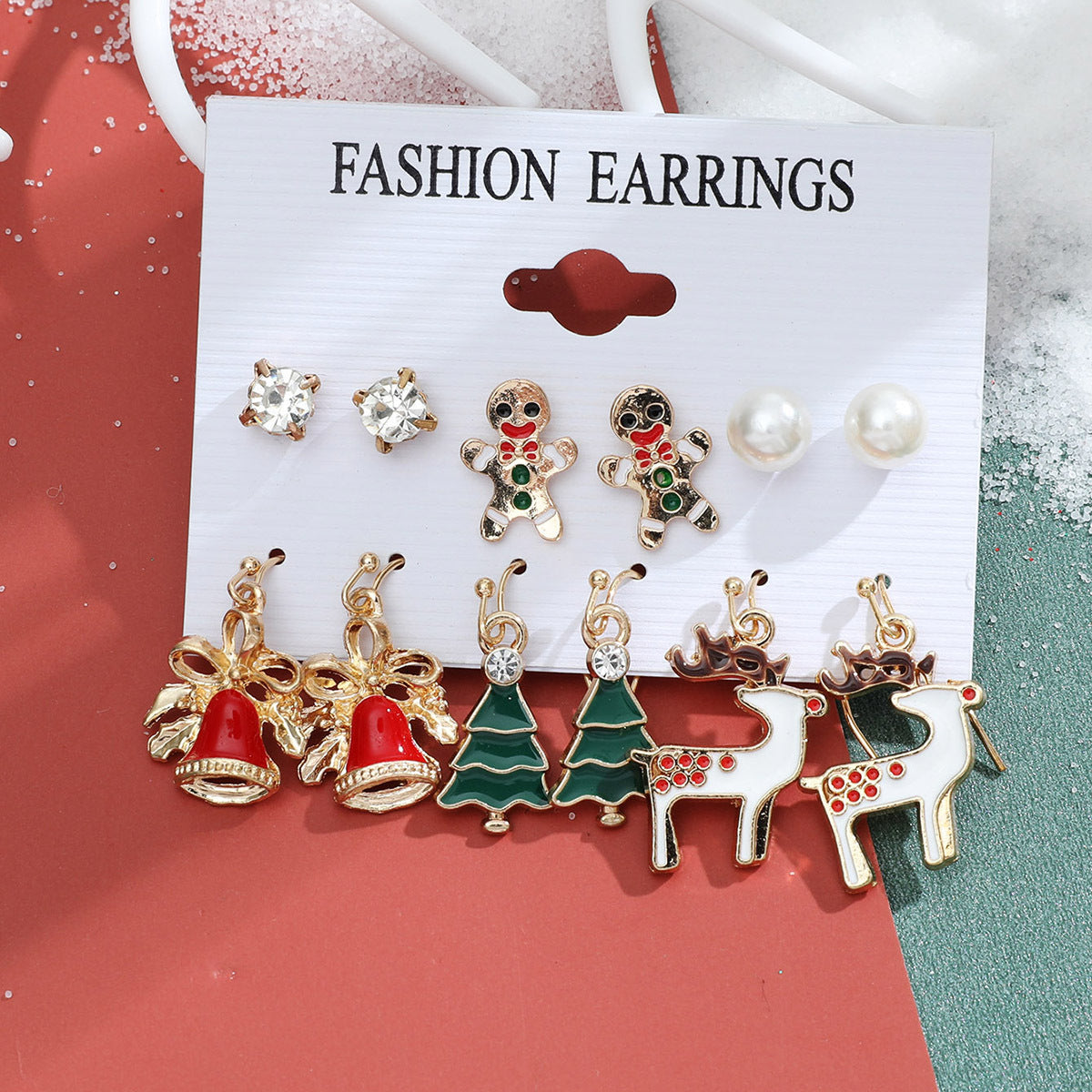 Alloy Christmas Snowman Crutch Earrings (Minimo de Compra 2) MIC-MiaoY096