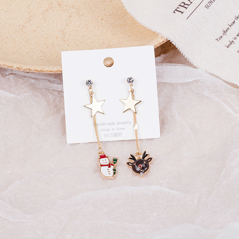 Alloy Santa Claus Bell Snowflake Earrings (Minimo de Compra 2)  MIC-JueH006