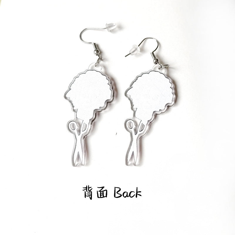 Acrylic Scissor Hand Edward Earrings MYA-XueP090