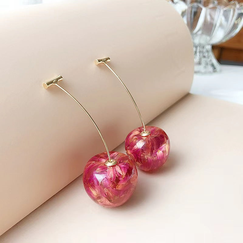 Alloy Fresh Fruit Cherry Earrings MIC-HanC009