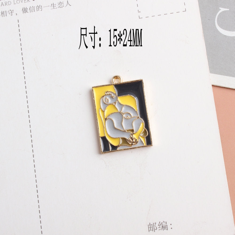 Alloy abstract painting pendant (Minimo de Compra 10) MIC-XiaoL004