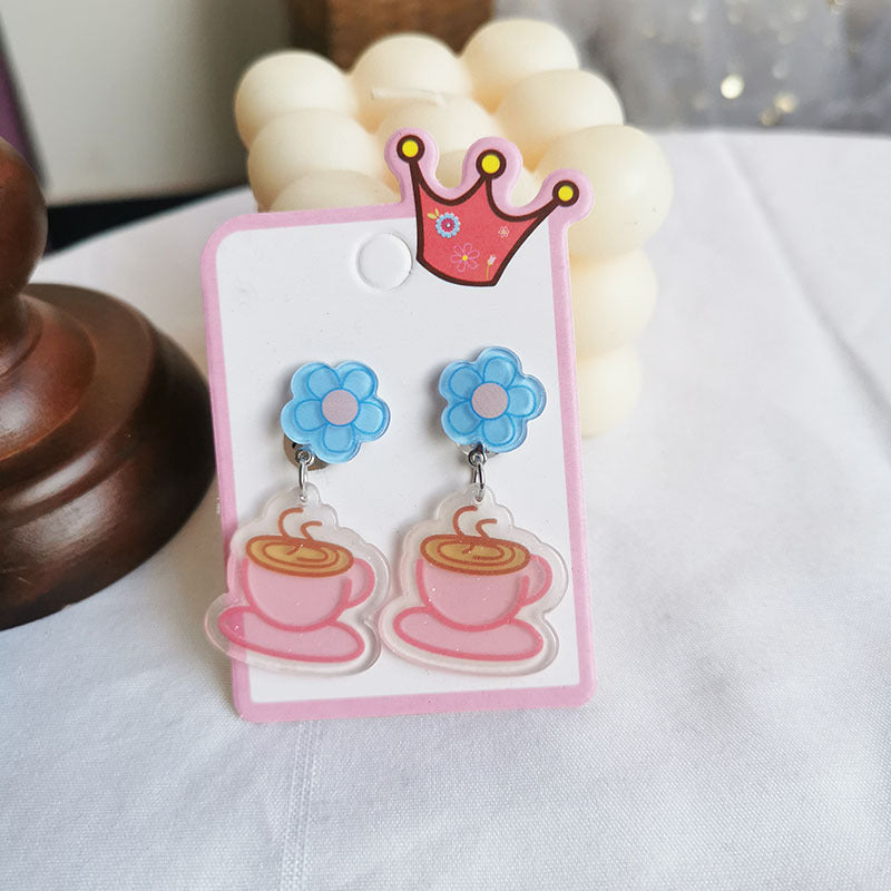 Acrylic Fruit Flower Earrings (Minimo de Compra 2) MIC-HanJ002