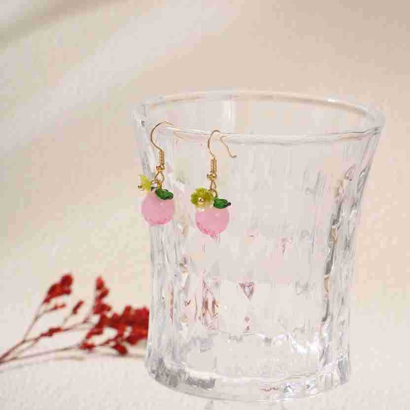 Alloy Pink Peach Strawberry Earrings (Minimo de compra 2) MIC-KuL004