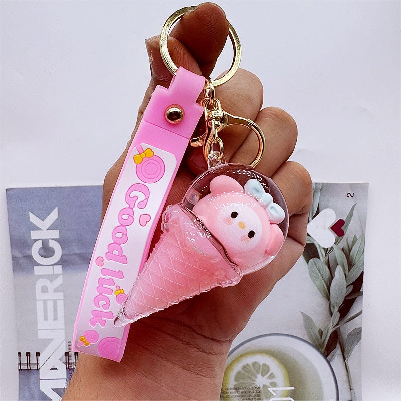 PVC cartoon floating oil keychain MYA-DMF013