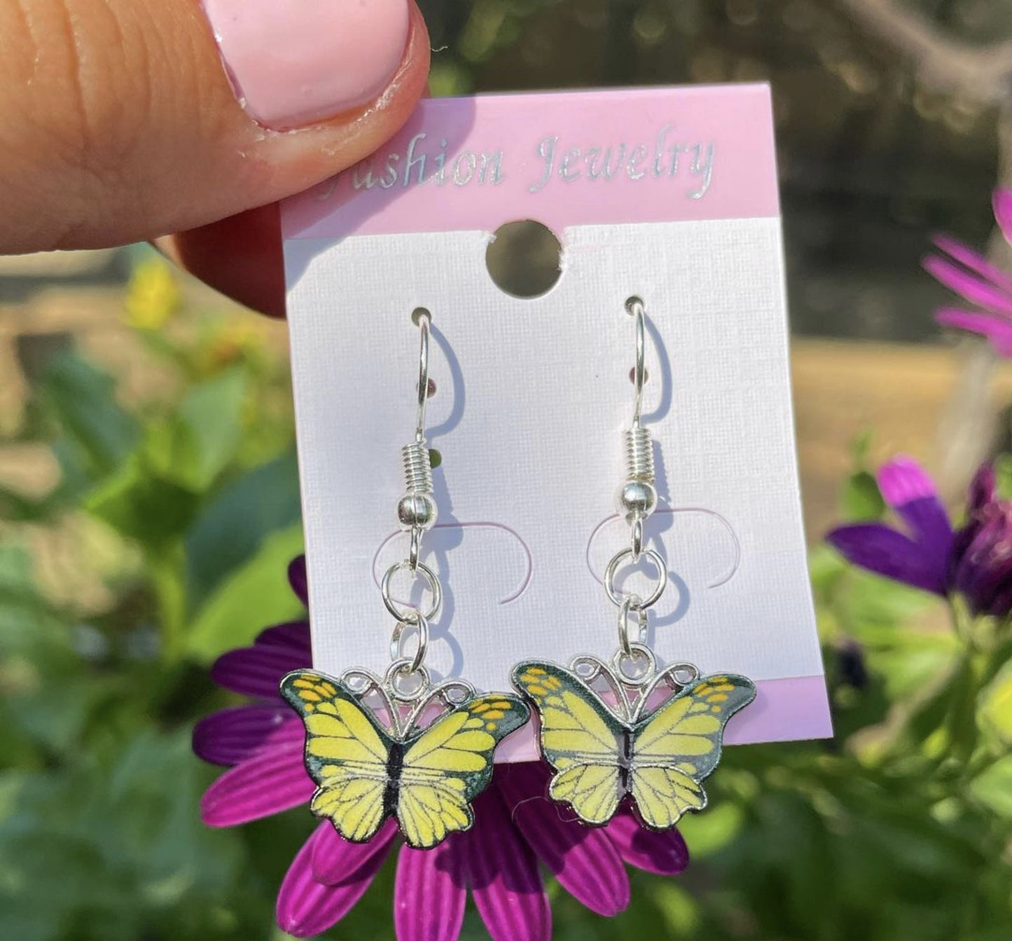 Resin Drop Oil Butterfly Goddess Earrings MIC-YuX006