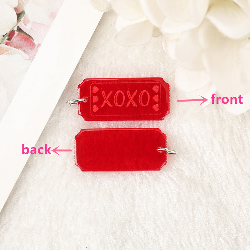 Acrylic Love XOXO Earrings (Minimo de Compra 2) MIC-YueZ003