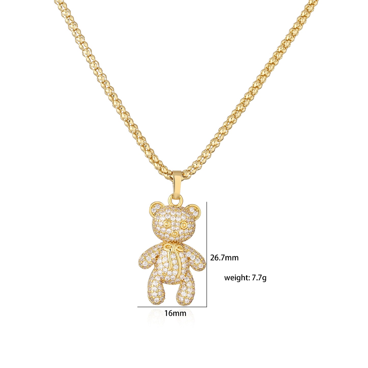 Stainless steel cute little bear necklace MYA-JuC016