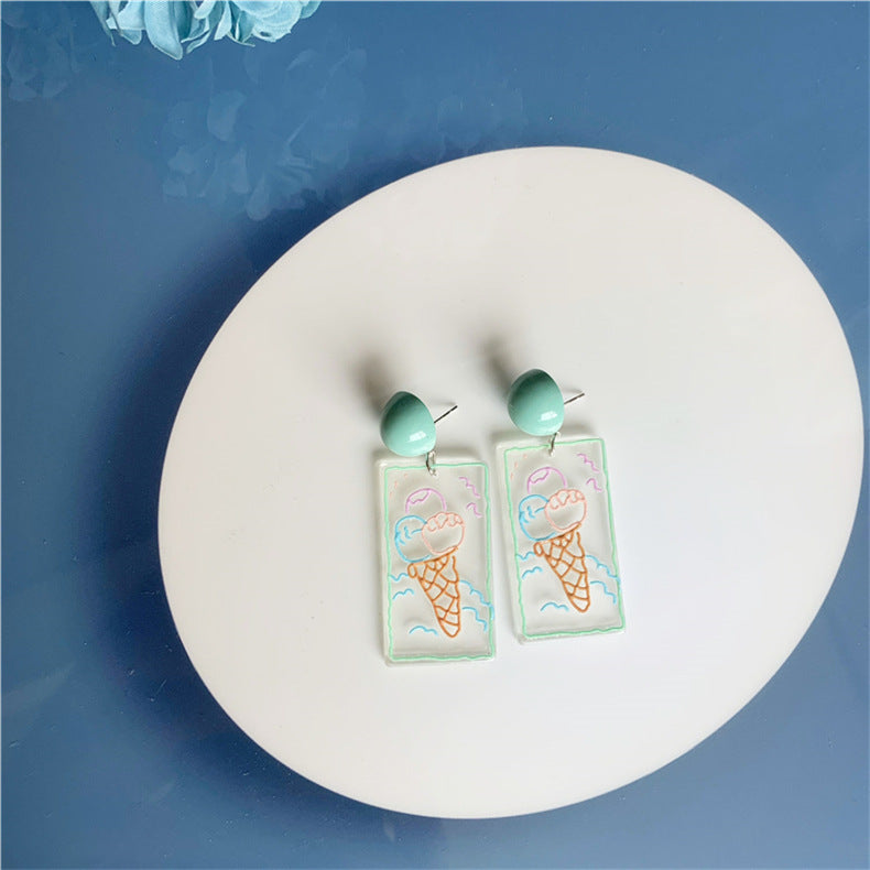 Alloy painted graffiti flower earrings (Minimo de Compra 2) MIC-QingE003