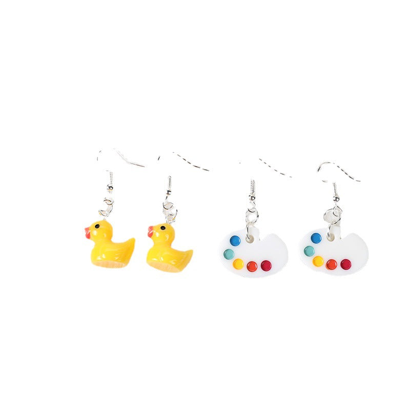 Resin Cartoon Plate Earrings (Minimo de Compra 2) MIC-YouY030