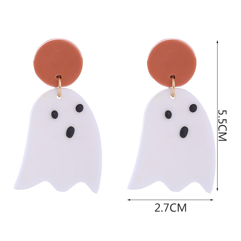 Acrylic Pumpkin Skeleton Ghost Earrings (Minimo de Compra 2) MIC-ChouT039