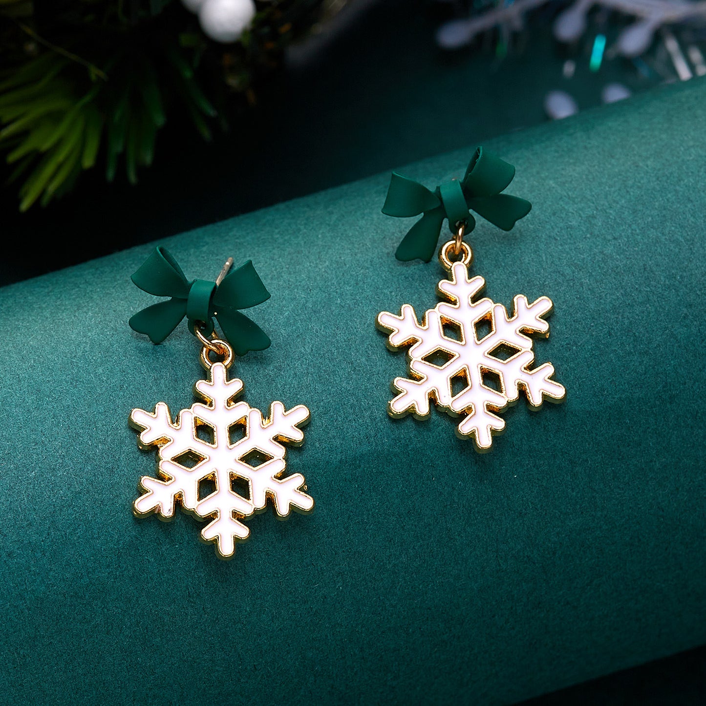 Alloy Santa Claus Bell Snowflake Earrings (Minimo de Compra 2)  MIC-JueH013