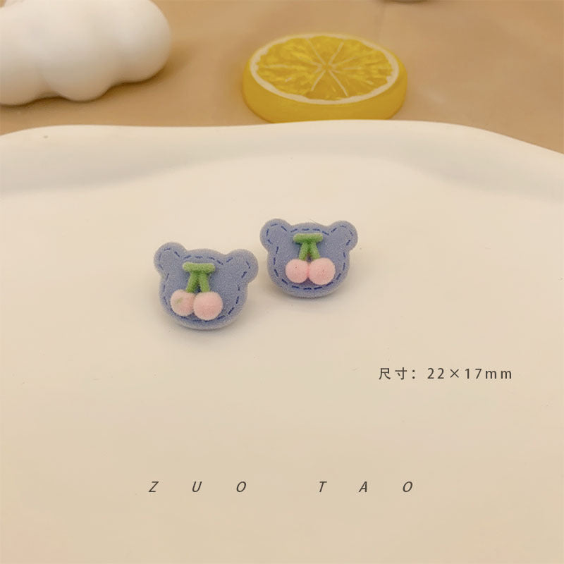 Flocking New Love Flower Earrings MIC-XingW005