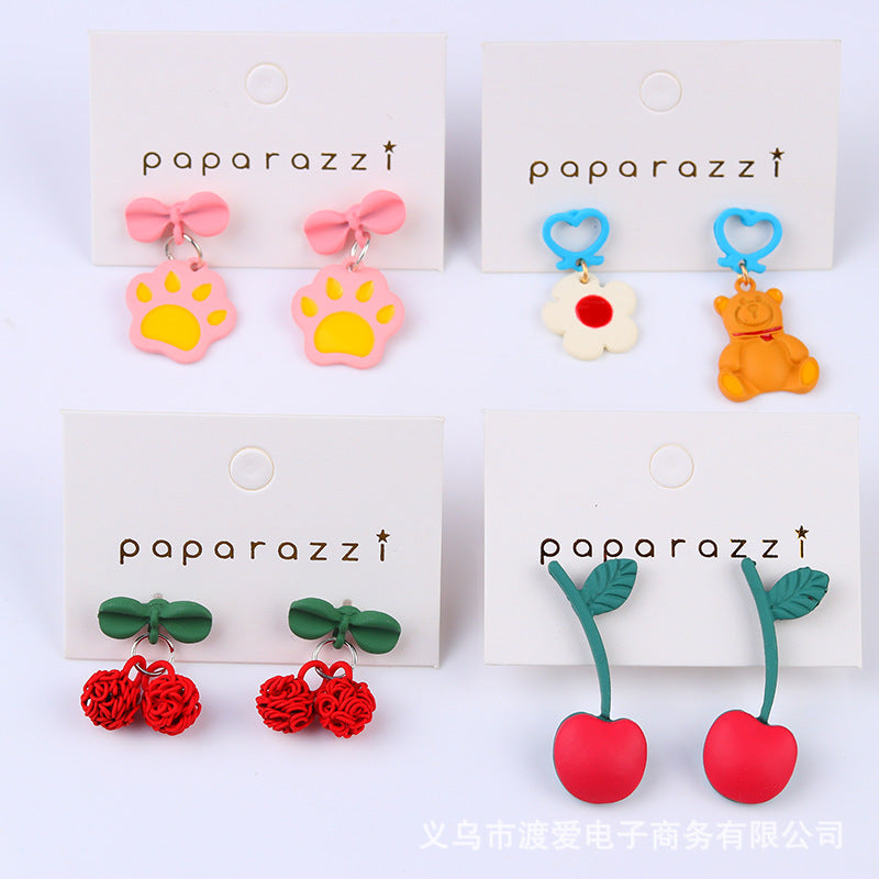 Acrylic Cherry Sweet Earrings MIC-DuAi002