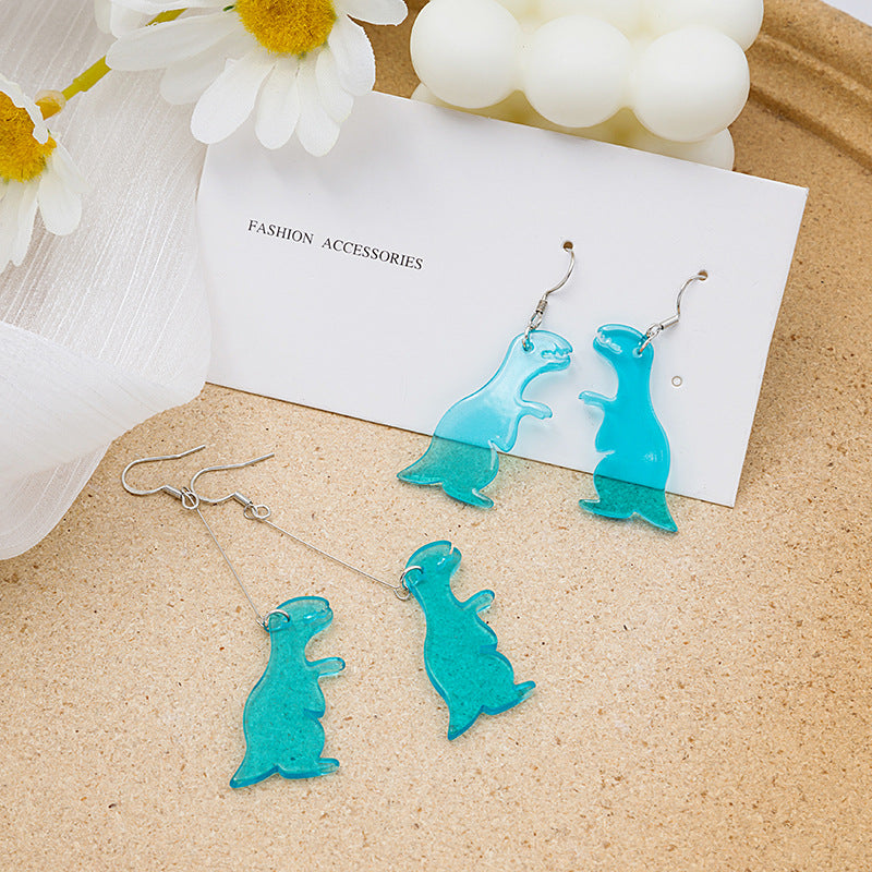 Alloy transparent acrylic dinosaur earrings (Minimo de Compra 2) MIC-MDD070