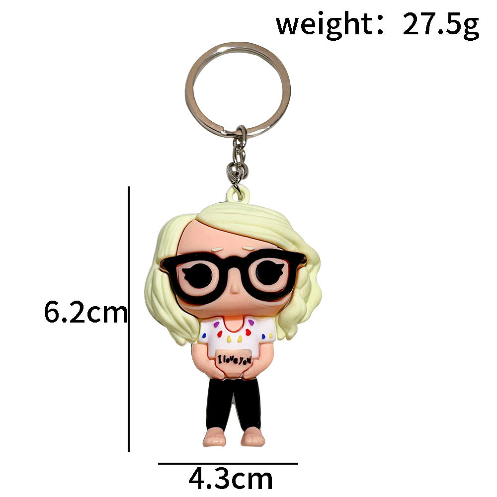 PVC cartoon Taylor Swift keychain MIC-QiC040