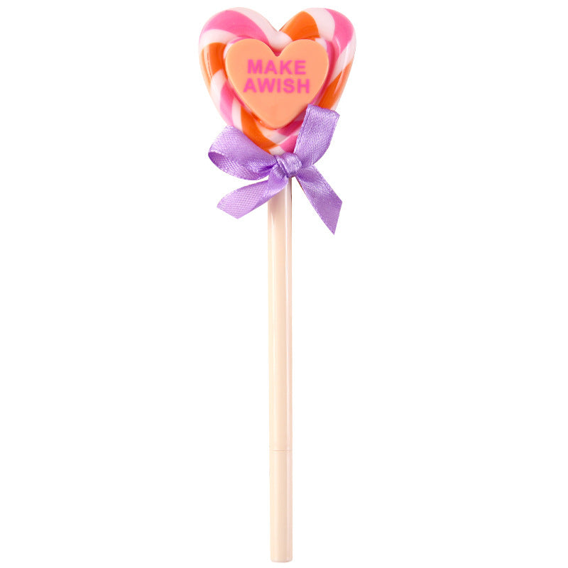 Ballpoint Pen Plastic Cute Heart Lollipop Neutral Pen YiGe037