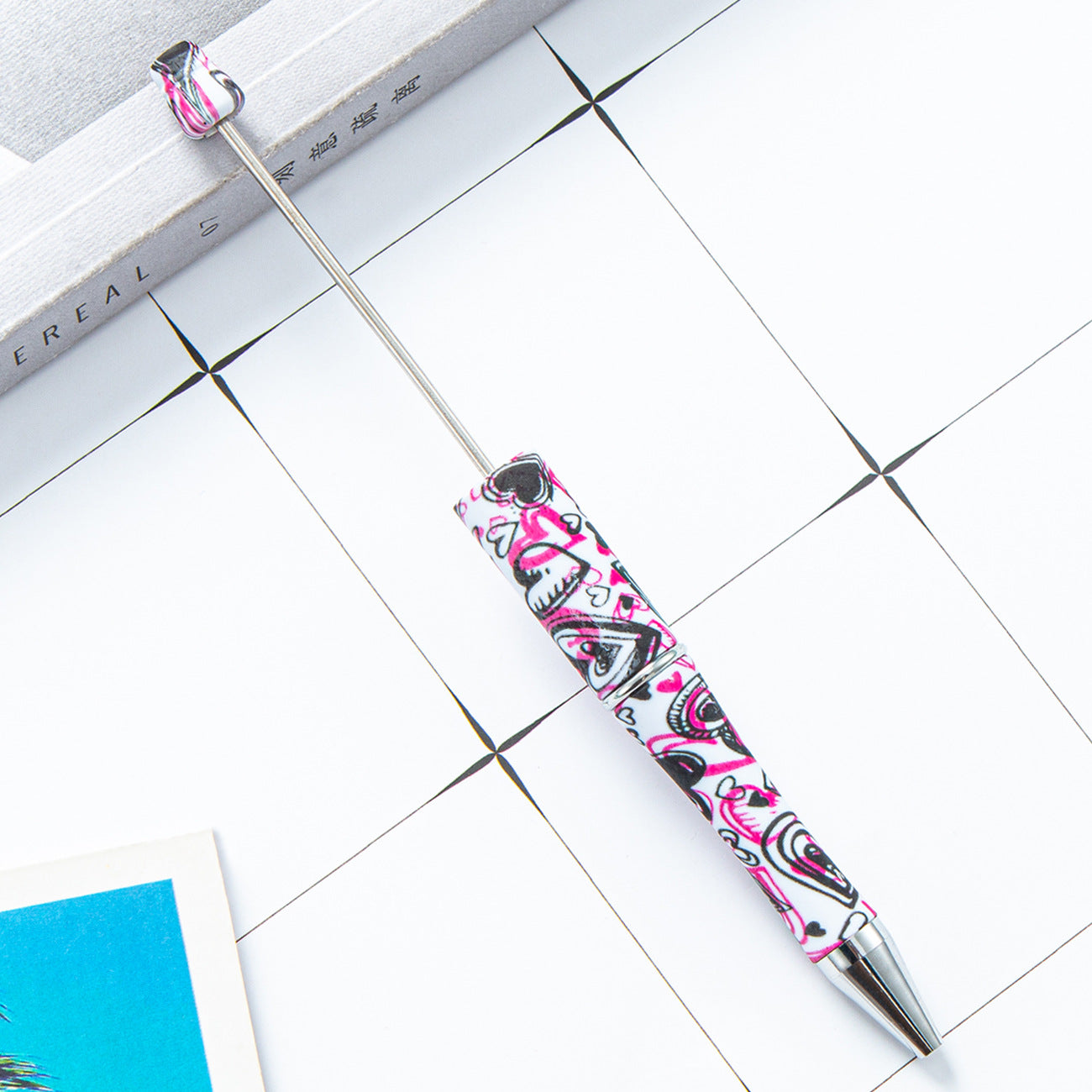 Ballpoint Pen Plastic Water Transfer Floral Spinner Pen JingL011