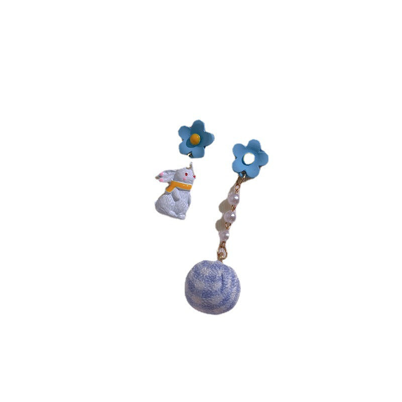 Alloy Blue Rabbit Earrings (Minimo de Compra 2) MIC-XingS010