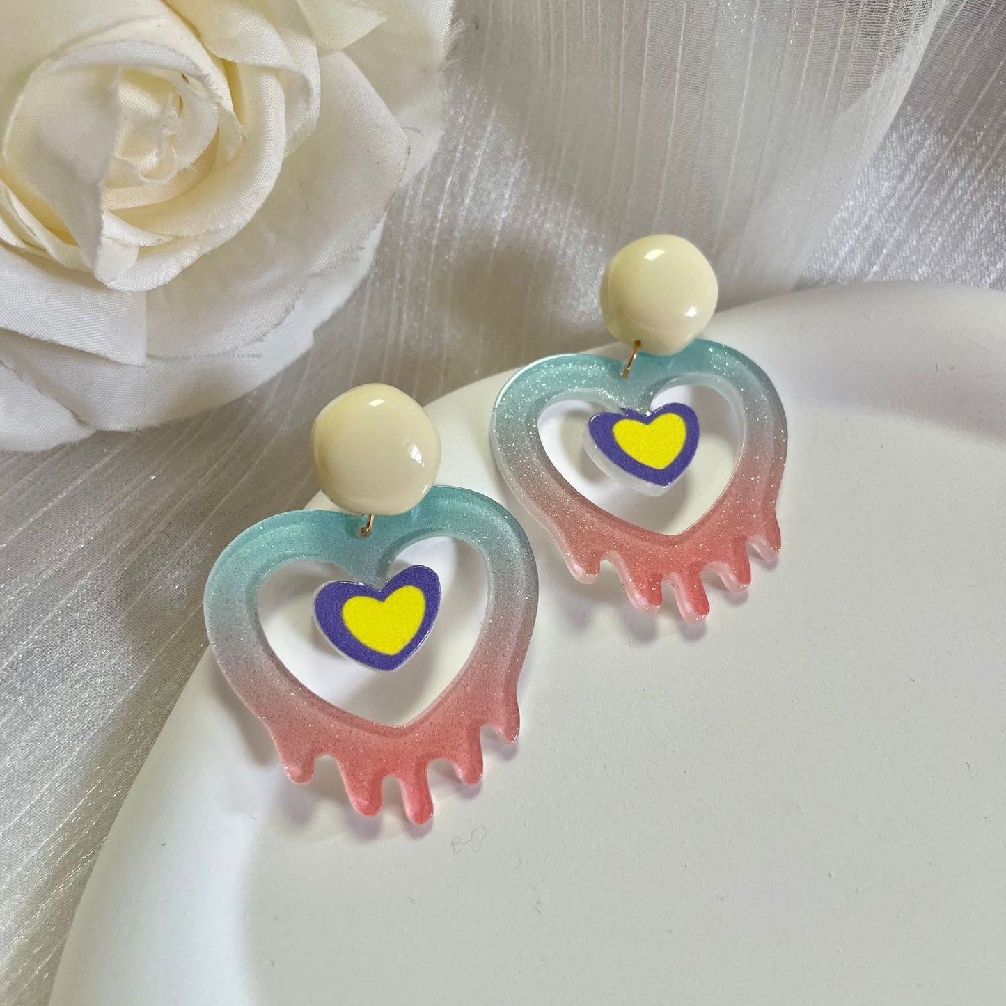 Acrylic Love Creative Earrings MIC-MMZ004