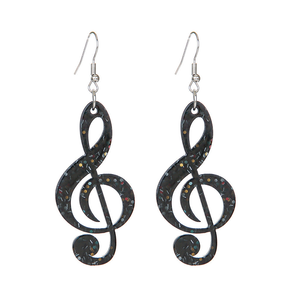 Acrylic Colorful Music Symbol Earrings (Minimo de compra 2) MIC-ManT023