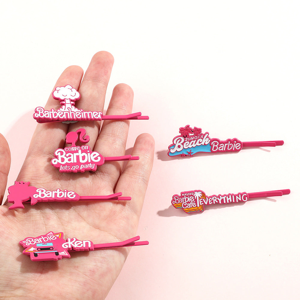 Alloy cartoon Barbie style straight hair clip (Minimo de compra 2) MYA-YunX005