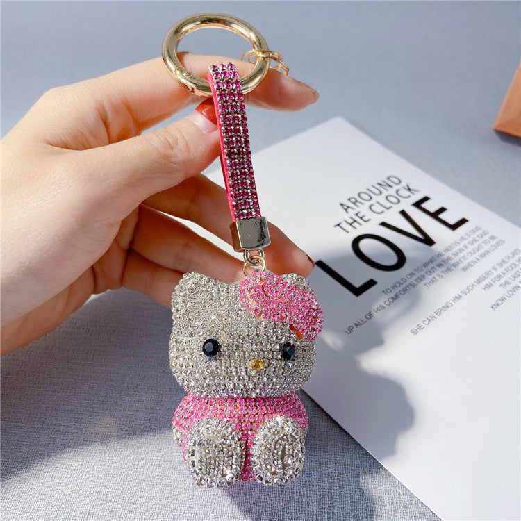 Diamond cartoon cat doll keychain  （Minimo de compra 2） MYA-LianX005