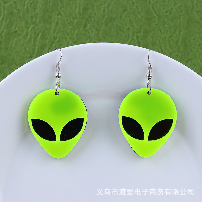 Acrylic Fluorescent Alien Earrings MIC-DuAi011