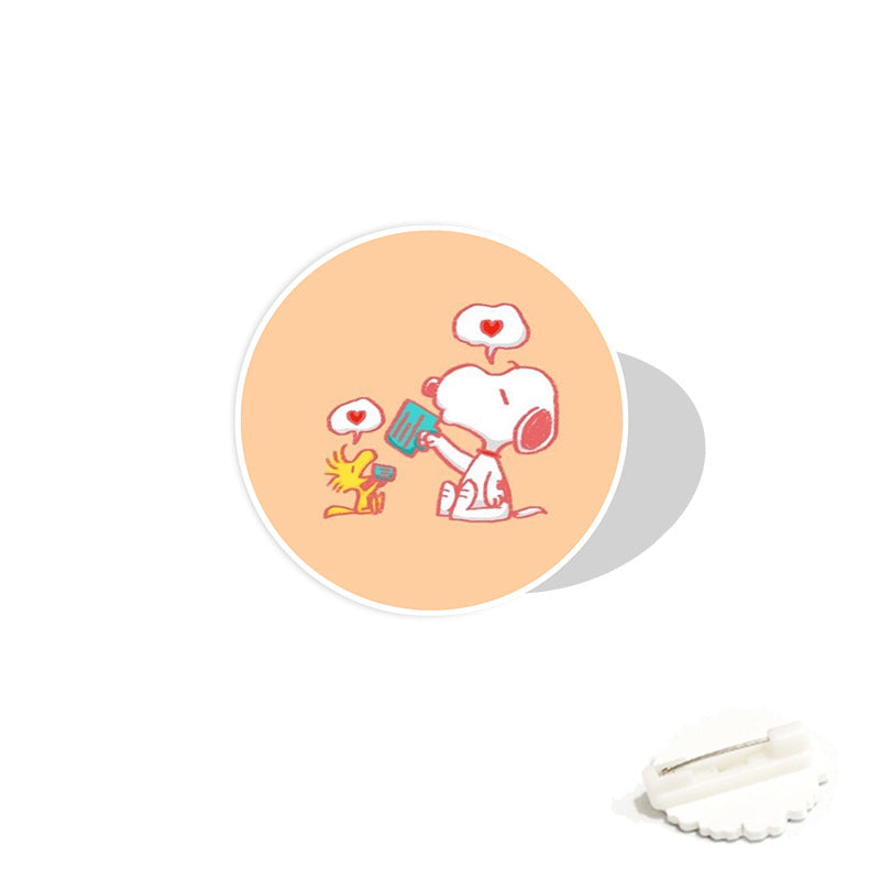 Acrylic cartoon cute Snoopy brooch (Minimo de compra 2) MIC-WeiJ002