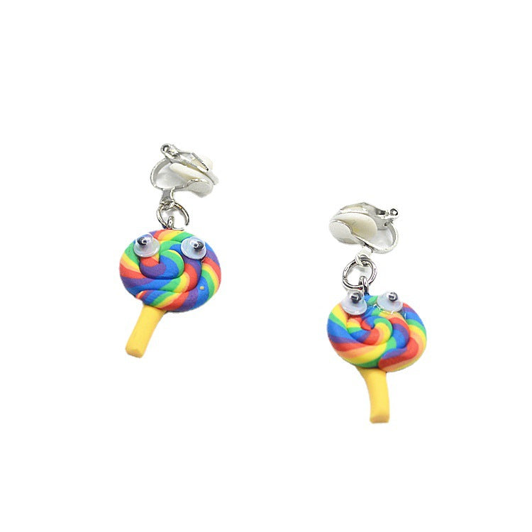 Resin colored lollipop ear clip (Minimo de Compra 2) MYA-XieN032