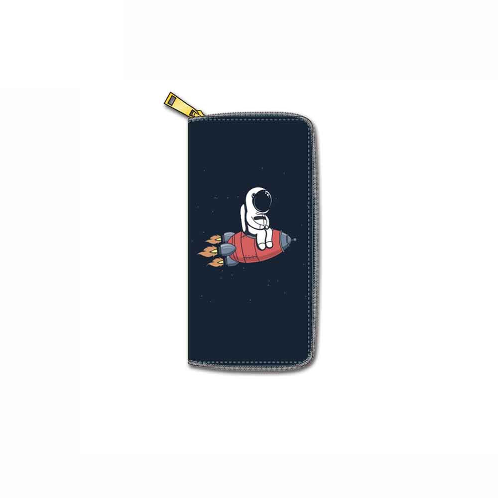 Cartoon Astronaut PU Long Zipper Wallet Minimo de compra 3 Dengxin008