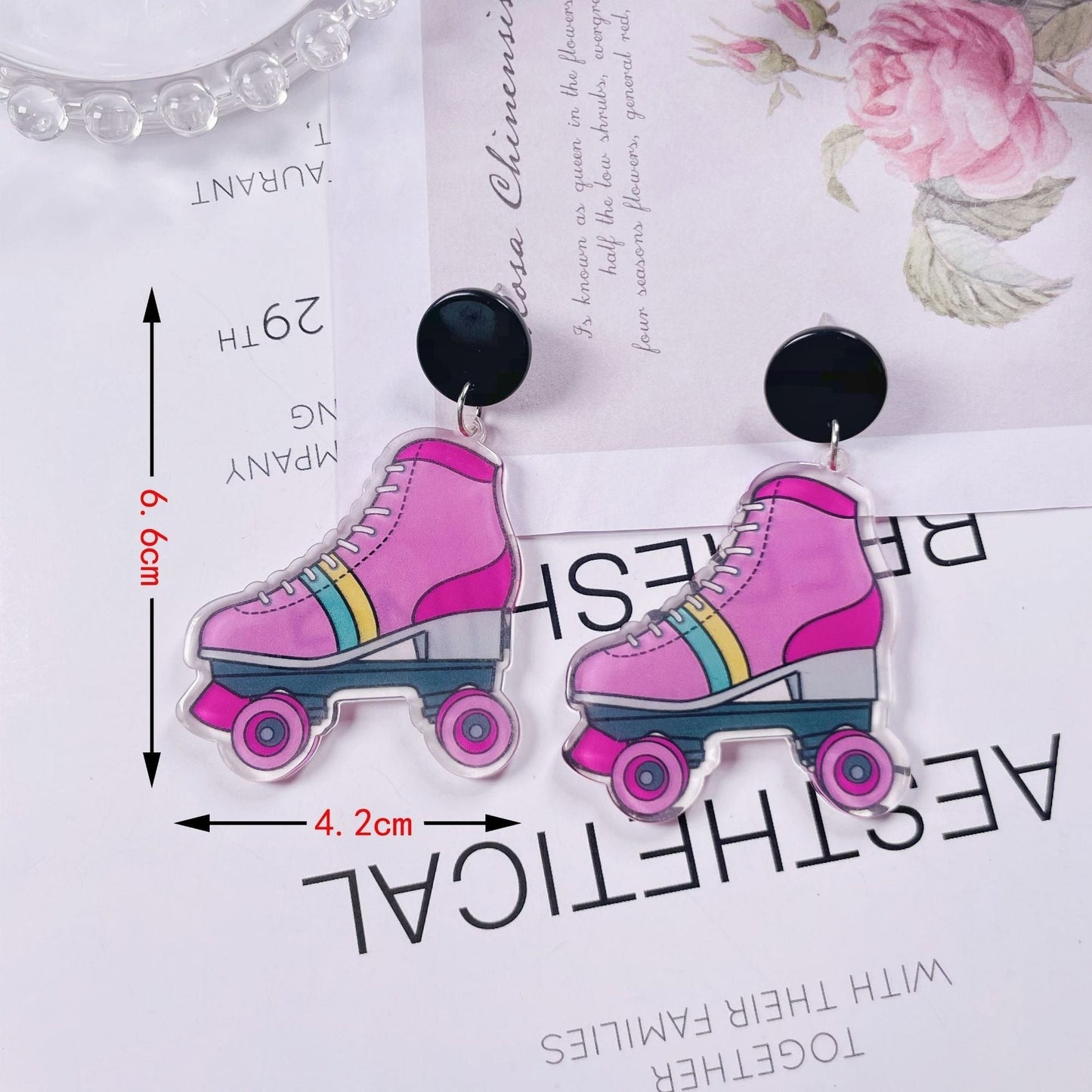 acrylic fun graffiti transparent acrylic flower earrings Minimo de compra 2 jiayi006