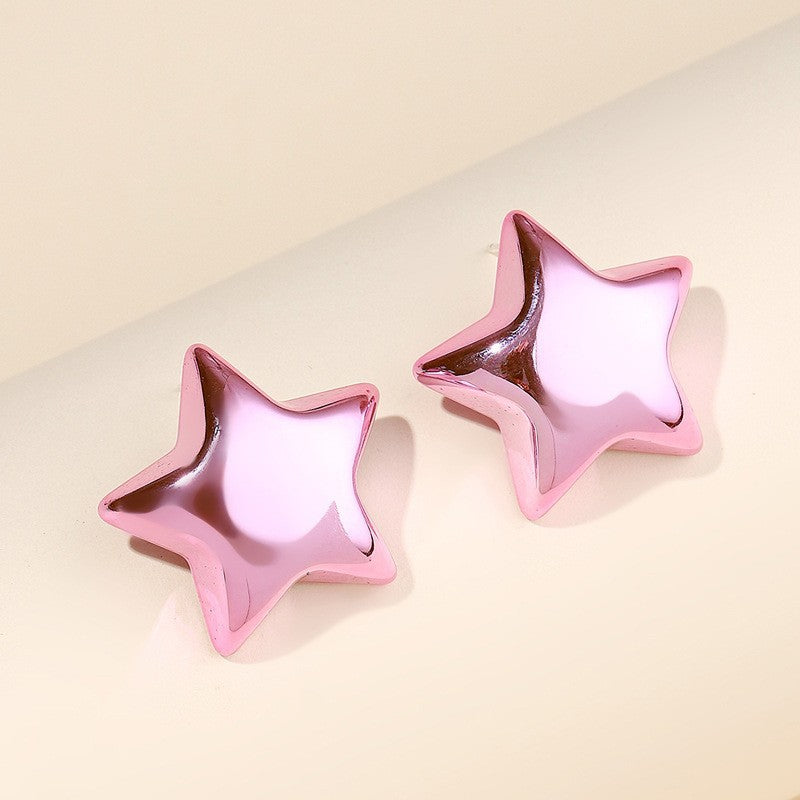 Alloy Candy Color Half Round Earrings (Minimo de Compra 2) MYA-ShangH012