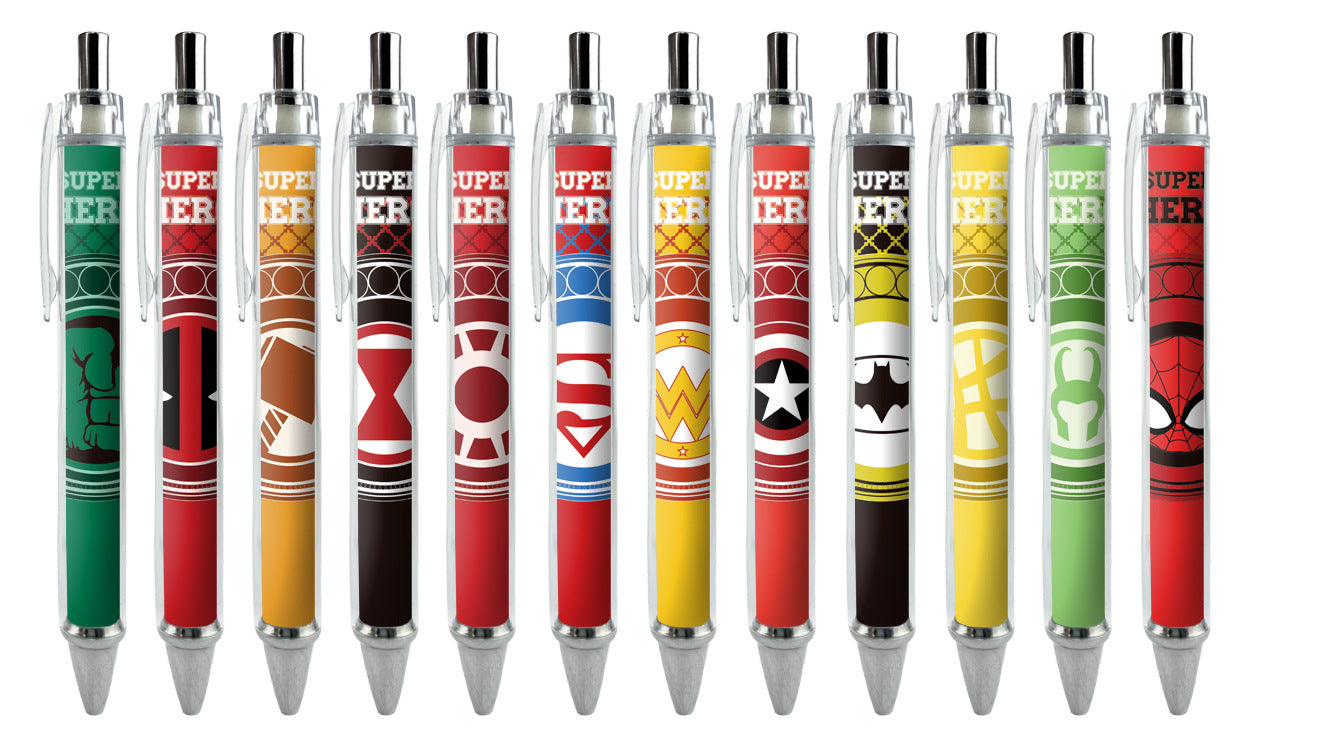 12pcs/pack Super Hero Press Neutral Pen ManC001