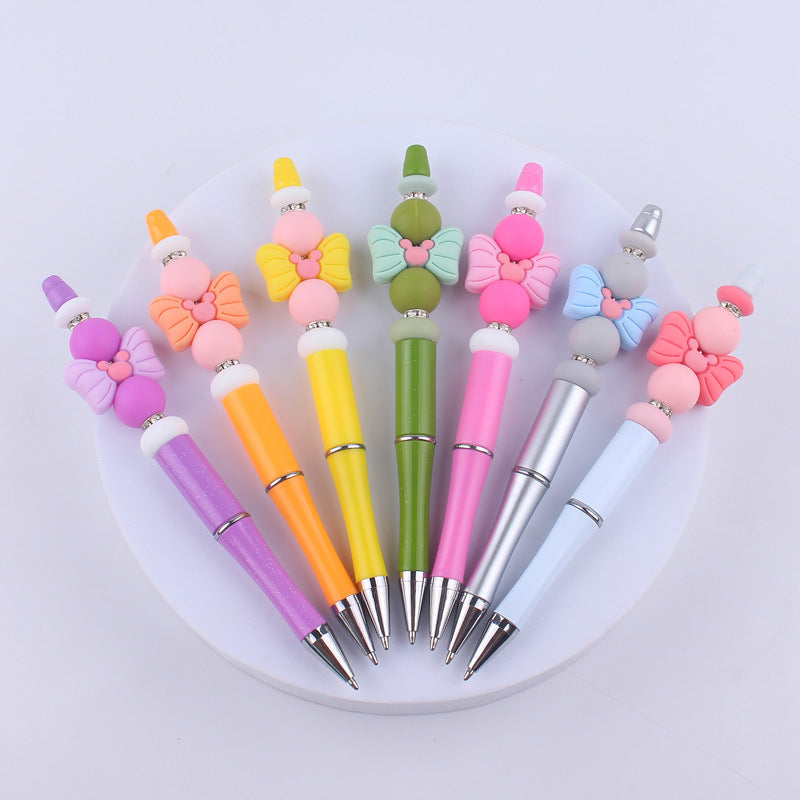 DIY Creative Cartoon Bow Knot Silicone Bead Pen GuangTian003