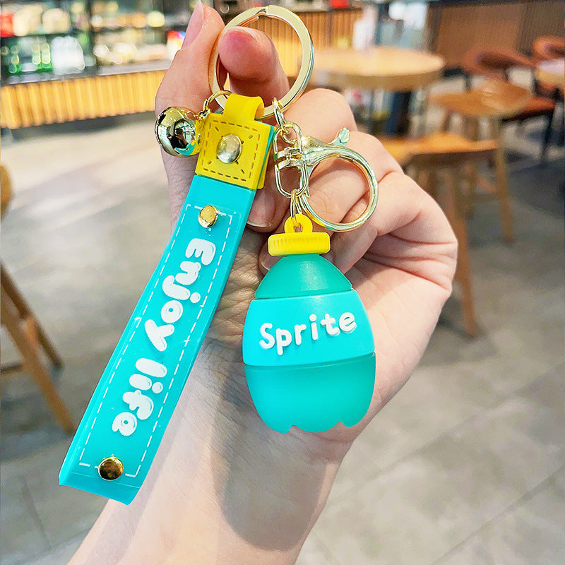 Simulated Beverage Bottle Creative Cute Keychain JWE-KC-LeZi014