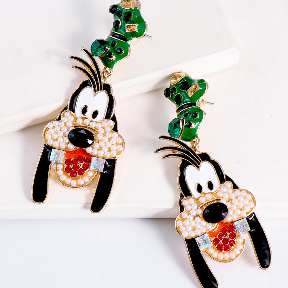 Alloy cartoon dog exaggerated earrings MIC-JuJ002