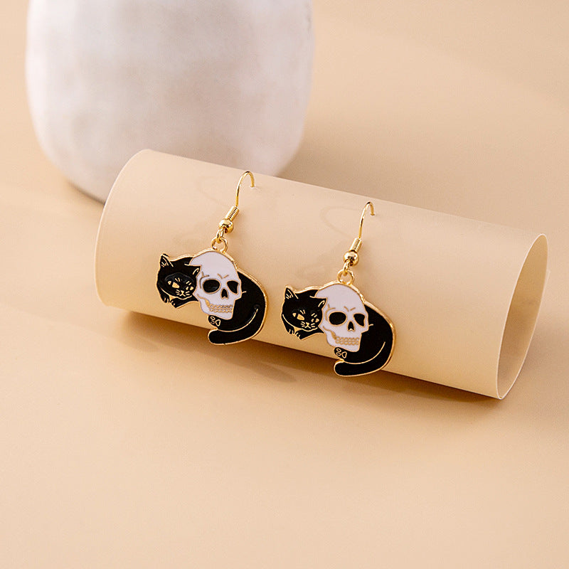 Acrylic Terrifying and Bizarre Skull Earrings MYA-HongC029