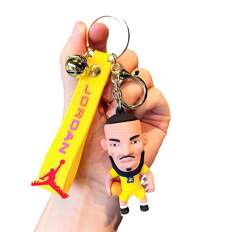 PVC cartoon Lakers James keychain MIC-MLZ028