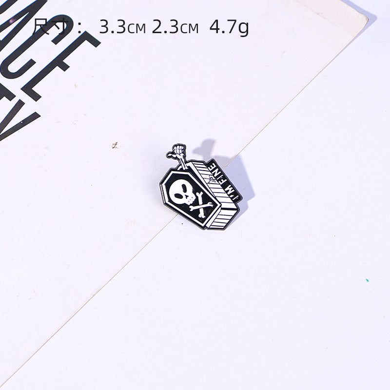 Alloy Halloween Funny Skull Head brooch MIC-YiN012